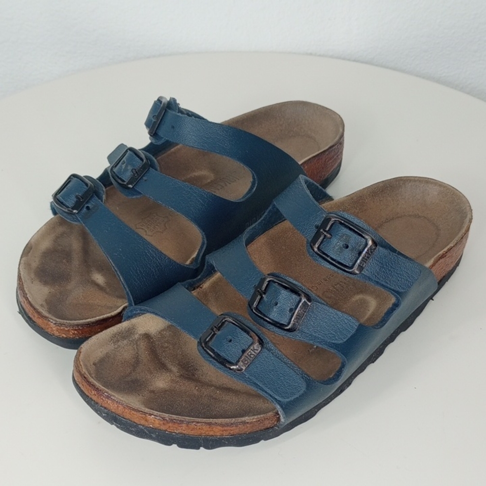 Birkenstock Dark Blue Triple Strap Sandals
